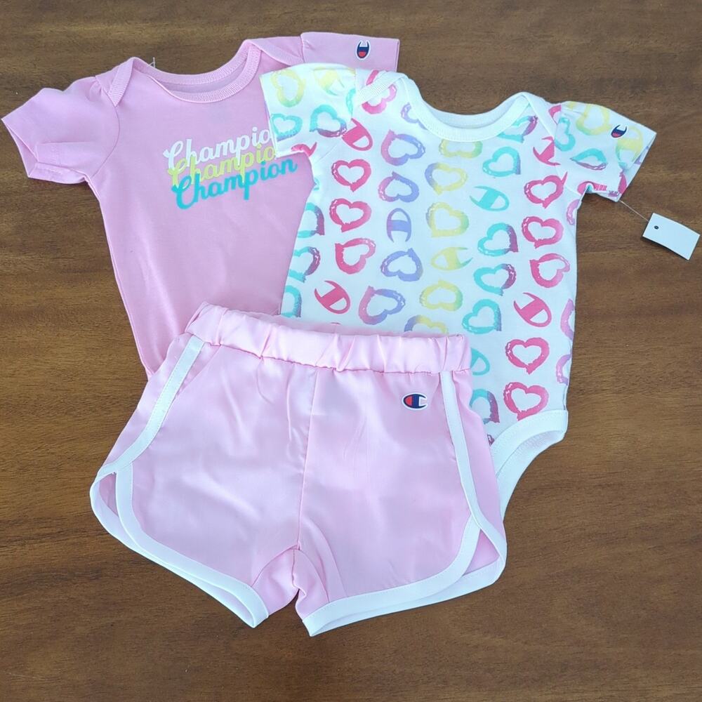 Champion girls shot set 12M-18M New!